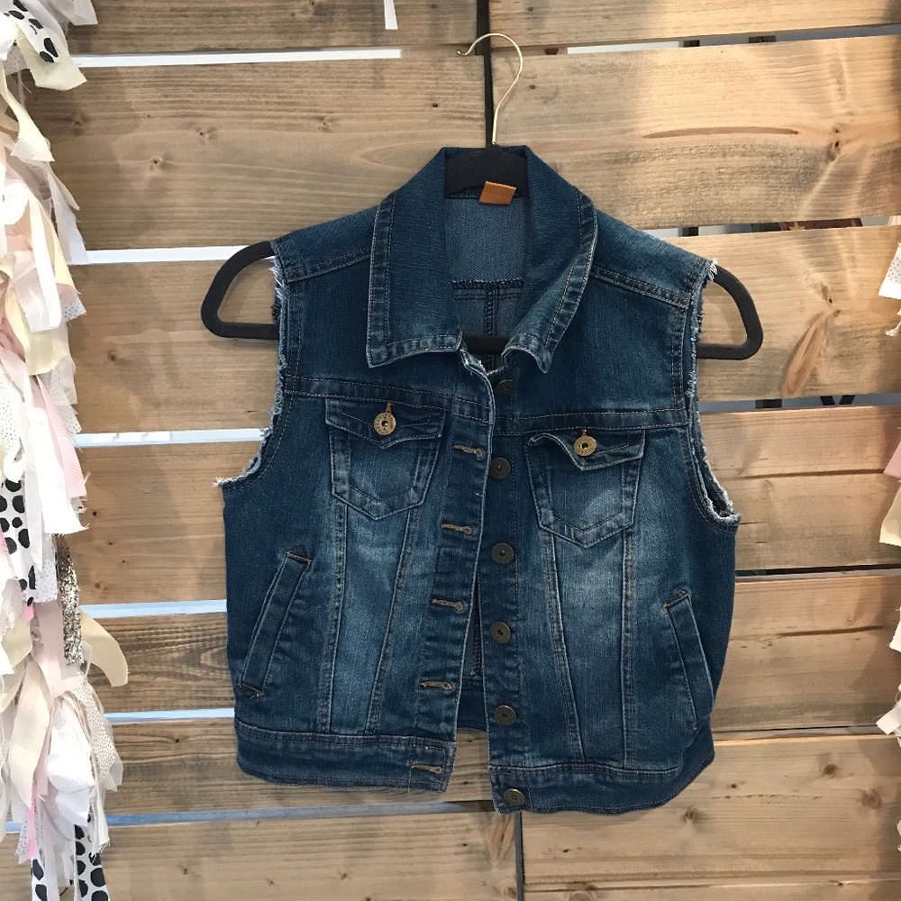 Dark Washed Denim Vest